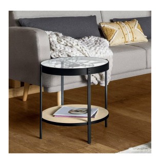 Βοηθητικό Μεταλλικό Στρογγυλό Τραπεζάκι Σαλονιού με Γυάλινη Επιφάνε... Βοηθητικό Μεταλλικό Στρογγυλό Τραπεζάκι Σαλονιού με Γυάλινη Επιφάνε...