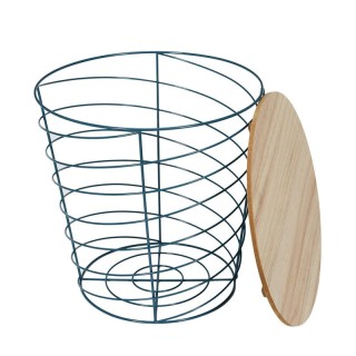 Βοηθητικό Μεταλλικό Στρογγυλό Τραπέζι 40 x 40.5 cm Χρώματος Μπλε Ho...