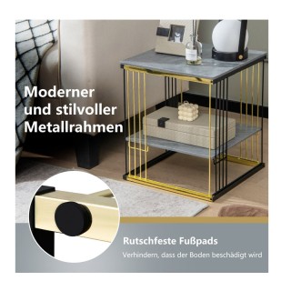 Βοηθητικό Μεταλλικό Τραπεζάκι 2 Επιπέδων 39 x 39 x 45 cm Costway JV...