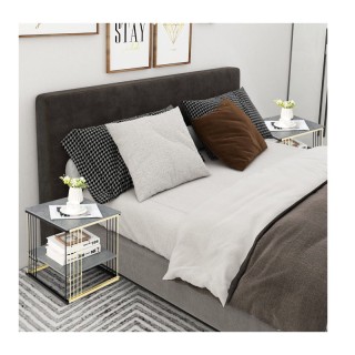 Βοηθητικό Μεταλλικό Τραπεζάκι 2 Επιπέδων 39 x 39 x 45 cm Costway JV...