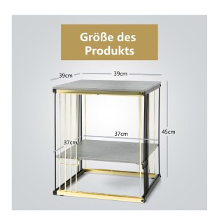 Βοηθητικό Μεταλλικό Τραπεζάκι 2 Επιπέδων 39 x 39 x 45 cm Costway JV...