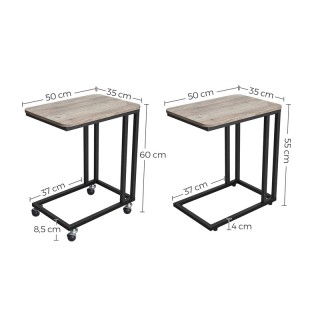 Βοηθητικό Μεταλλικό Τροχήλατο Τραπεζάκι 35 x 50 x 60 cm Χρώματος Μπ...