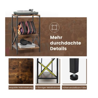 Βοηθητικό Μεταλλικό Τραπεζάκι για Πικάπ με 3 Ξύλινα Ράφια 40 x 30 x... Βοηθητικό Μεταλλικό Τραπεζάκι για Πικάπ με 3 Ξύλινα Ράφια 40 x 30 x...