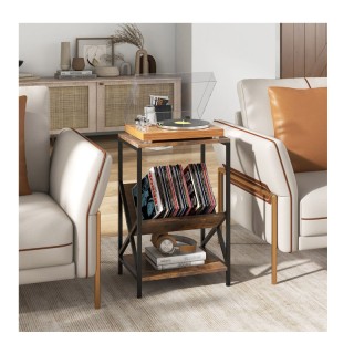 Βοηθητικό Μεταλλικό Τραπεζάκι για Πικάπ με 3 Ξύλινα Ράφια 40 x 30 x... Βοηθητικό Μεταλλικό Τραπεζάκι για Πικάπ με 3 Ξύλινα Ράφια 40 x 30 x...