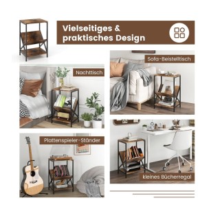 Βοηθητικό Μεταλλικό Τραπεζάκι για Πικάπ με 3 Ξύλινα Ράφια 40 x 30 x... Βοηθητικό Μεταλλικό Τραπεζάκι για Πικάπ με 3 Ξύλινα Ράφια 40 x 30 x...