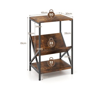 Βοηθητικό Μεταλλικό Τραπεζάκι για Πικάπ με 3 Ξύλινα Ράφια 40 x 30 x... Βοηθητικό Μεταλλικό Τραπεζάκι για Πικάπ με 3 Ξύλινα Ράφια 40 x 30 x...