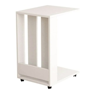 Βοηθητικό Ξύλινο Τροχήλατο Τραπεζάκι 37.5 x 45 x 60 cm Χρώματος Λευ...