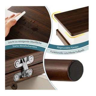 Βοηθητικό Ξύλινο Ορθογώνιο Τραπέζι Σαλονιού με Αποθηκευτικό Χώρο 60...