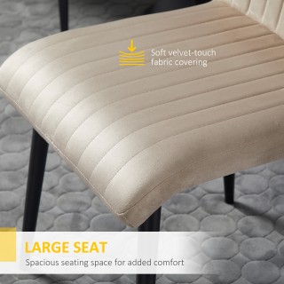 Σετ HOMCOM με 2 επικαλυμμένες καρέκλες κουζίνας με ατσάλινα πόδια κ...