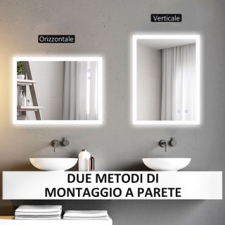 kleankin Καθρέφτης μπάνιου LED Αντιθαμβωτική με 3 Χρώματα και Ρυθμι... kleankin Καθρέφτης μπάνιου LED Αντιθαμβωτική με 3 Χρώματα και Ρυθμι...