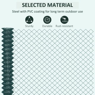 Δίχτυ περίφραξης από χάλυβα και PVC Outsunny για εξωτερικούς χώρους... Δίχτυ περίφραξης από χάλυβα και PVC Outsunny για εξωτερικούς χώρους...
