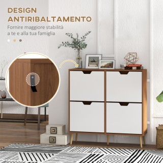 Σχάρα παπουτσιών HOMCOM φορητή σε μοριοσανίδα και πεύκο με 4 συρτάρ... Σχάρα παπουτσιών HOMCOM φορητή σε μοριοσανίδα και πεύκο με 4 συρτάρ...