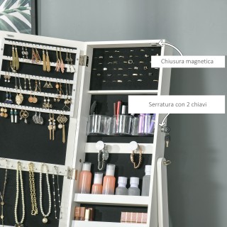 Ανεξάρτητος καθρέφτης κοσμημάτων HOMCOM με φως LED, ρυθμιζόμενη κλί... Ανεξάρτητος καθρέφτης κοσμημάτων HOMCOM με φως LED, ρυθμιζόμενη κλί...