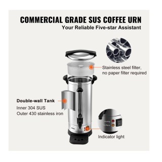 Βραστήρας για Καφέ Φίλτρου και Τσάι 16.4 Lt 1500 W 22 x 48.9 cm VEV...