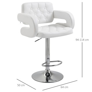 Ψηλό σκαμπό μπαρ HOMCOM με ρυθμιζόμενη περιστρεφόμενη πλάτη και μπρ... Ψηλό σκαμπό μπαρ HOMCOM με ρυθμιζόμενη περιστρεφόμενη πλάτη και μπρ...