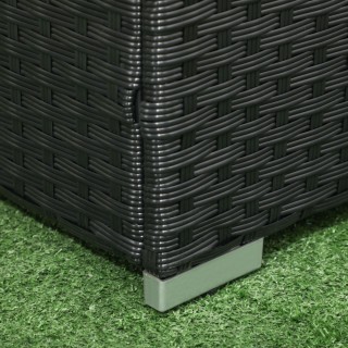 Outsunny Rattan and Steel Garden Storage Box με Καπάκι, 95x60x58cm,...