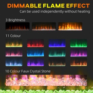 Ηλεκτρικό τζάκι τοίχου HOMCOM σε 11 χρώματα με αυτόματη απενεργοποί...