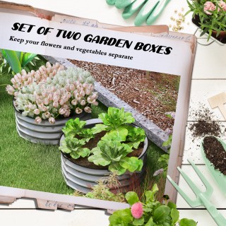 Outsunny Σετ με 2 υπερυψωμένα κρεβάτια κήπου από γαλβανισμένο ατσάλ... Outsunny Σετ με 2 υπερυψωμένα κρεβάτια κήπου από γαλβανισμένο ατσάλ...