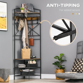 Γωνιακό παλτό HOMCOM με πάγκο και σχάρα σε βιομηχανικό στυλ, 50x50x... Γωνιακό παλτό HOMCOM με πάγκο και σχάρα σε βιομηχανικό στυλ, 50x50x...