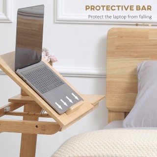 Βοηθητικό τραπέζι καναπέ σε σχήμα Γ από ξύλο μπαμπού HOMCOM με ανακ... Βοηθητικό τραπέζι καναπέ σε σχήμα Γ από ξύλο μπαμπού HOMCOM με ανακ...