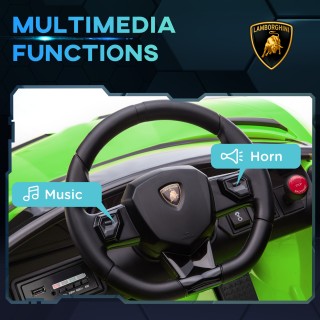 HOMCOM 12V Lamborghini Licenseded Electric Ride-On Toy Car for Chil...