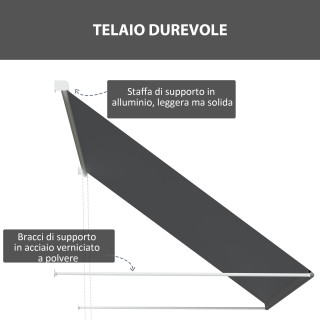 Outsunny τέντα με μπράτσα με χειροκίνητο άνοιγμα, κλίση και προστασ... Outsunny τέντα με μπράτσα με χειροκίνητο άνοιγμα, κλίση και προστασ...