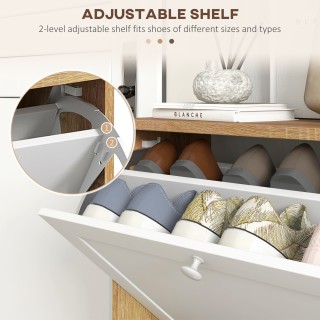 HOMCOM Λεπτή σχάρα παπουτσιών με 3 ρυθμιζόμενα ράφια σε 2 επίπεδα γ...