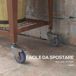 Outsunny Raised Planter με Μίνι Θερμοκήπιο για Φυτά, Τροχούς και Ρά...