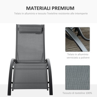 Ανακλινόμενη ξαπλώστρα κήπου Outsunny σε 5 επίπεδα με αφαιρούμενο μ... Ανακλινόμενη ξαπλώστρα κήπου Outsunny σε 5 επίπεδα με αφαιρούμενο μ...