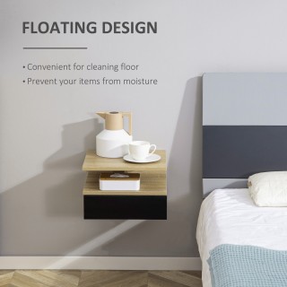 HOMCOM Σετ 2 Μοντέρνα Κρεμαστά Κομοδίνα με Συρτάρι και Πάνω Ράφι, 3... HOMCOM Σετ 2 Μοντέρνα Κρεμαστά Κομοδίνα με Συρτάρι και Πάνω Ράφι, 3...