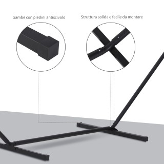 Μεταλλική Βάση Στήριξης Αιώρας 360 x 92 x 112 cm Outsunny 84A-082