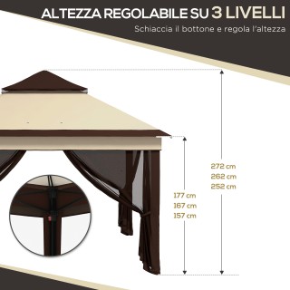 Outsunny Gazebo 3x3 ρυθμιζόμενο σε 3 επίπεδα με αφαιρούμενους τοίχο... Outsunny Gazebo 3x3 ρυθμιζόμενο σε 3 επίπεδα με αφαιρούμενους τοίχο...