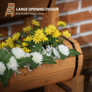 Outsunny Εξωτερική Μηχανή Ελάτης Ημιβαρελιού με Ανυψωμένο Κατακόρυφ...