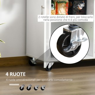 Ξύλινο καρότσι κουζίνας πολλαπλών χρήσεων HOMCOM με 2 συρτάρια, ντο...