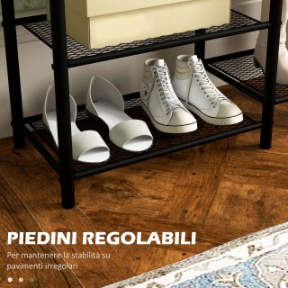 Παλτό HOMCOM με 6 γάντζους από μοριοσανίδα και ατσάλι με φορητή σχά...