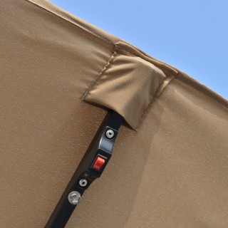 Outsunny Double Parasol Garden 4,5m με 48 LED φώτα και μανιβέλα, Χα...