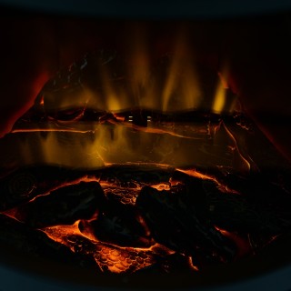 HOMCOM Ηλεκτρικό τζάκι δαπέδου ισχύος 900W / 2000W με εφέ φλόγας 41...