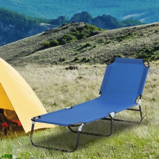 Ξαπλώστρα Outsunny Garden με ρυθμιζόμενη πλάτη σε 5 θέσεις, από ατσ...