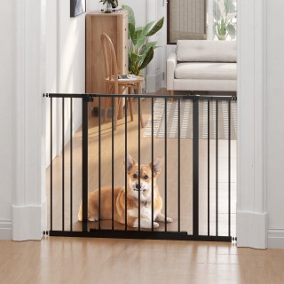 PawHut Extendable Dog Gate με βίδες και ευρύ άνοιγμα, σε μέταλλο κα...