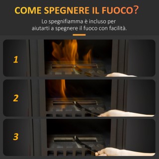 Τζάκι HOMCOM βιοαιθανόλης σε μέταλλο με 3h καύση με δοχείο 1,2L και... Τζάκι HOMCOM βιοαιθανόλης σε μέταλλο με 3h καύση με δοχείο 1,2L και...