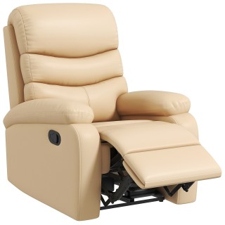 Ανακλινόμενη πολυθρόνα χαλάρωσης HOMCOM με υποπόδιο από συνθετικό δ... Ανακλινόμενη πολυθρόνα χαλάρωσης HOMCOM με υποπόδιο από συνθετικό δ...