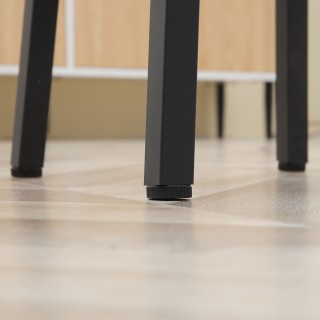 HOMCOM Σετ 2 σκαμπό κουζίνας από μοριοσανίδα και ατσάλι με λεία κορ...