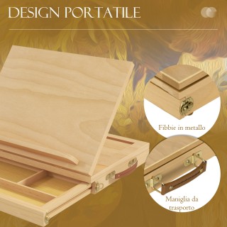 Vinsetto Πτυσσόμενο καβαλέτο ζωγραφικής σε οξιά με ρυθμιζόμενη γωνί... Vinsetto Πτυσσόμενο καβαλέτο ζωγραφικής σε οξιά με ρυθμιζόμενη γωνί...