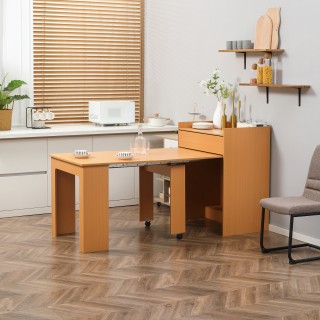 HOMCOM Πτυσσόμενη τραπεζαρία max 5 ατόμων σε μοριοσανίδα και ατσάλι...