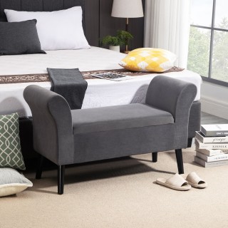 HOMCOM Επενδυμένος πάγκος αποθήκευσης για κρεβατοκάμαρα και πάγκος ...