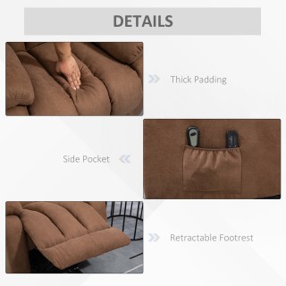 Πολυθρόνα HOMCOM Relaxing Lift με τηλεχειριστήριο, μασάζ και ανάκλι...