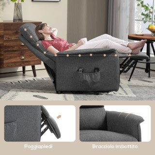 Ηλεκτρική πολυθρόνα HOMCOM με 8 δονητικά σημεία, 4 λειτουργίες μασά...