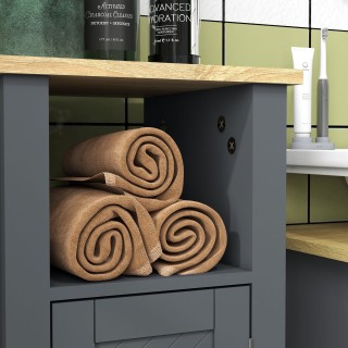 kleankin Ντουλάπι μπάνιου εξοικονόμησης χώρου με ντουλάπι και ανοιχ... kleankin Ντουλάπι μπάνιου εξοικονόμησης χώρου με ντουλάπι και ανοιχ...