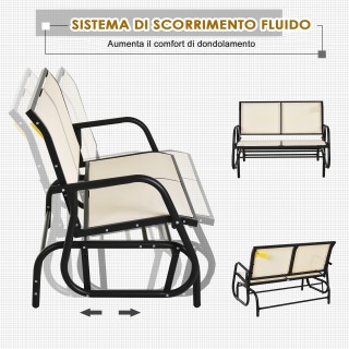 Κούνια Κήπου Outsunny 2 Θέσεων από μεταλλικό και μπεζ αναπνεύσιμο ύ... Κούνια Κήπου Outsunny 2 Θέσεων από μεταλλικό και μπεζ αναπνεύσιμο ύ...