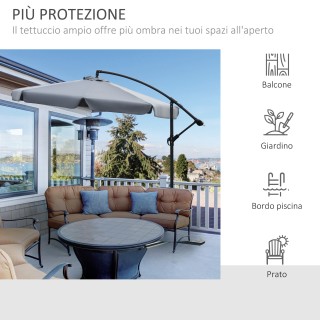 Ομπρέλα κήπου Outsunny με μανιβέλα ανοίγματος και ανακλινόμενο βραχ... Ομπρέλα κήπου Outsunny με μανιβέλα ανοίγματος και ανακλινόμενο βραχ...